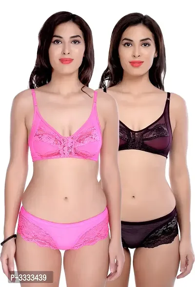 Floral Lace bra  panty set Combo Set