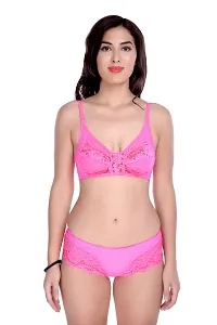 Floral Lace bra  panty set Combo Set-thumb1