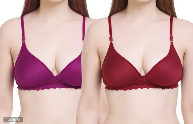 Multicoloured Cotton Blend Bras, Combo Of 6 Bras