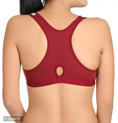 Maroon  Cotton Spandex  Sports Bras-thumb4