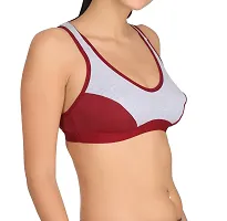 Multicolored  Cotton Spandex  Sports Bras  Combo Set-thumb2