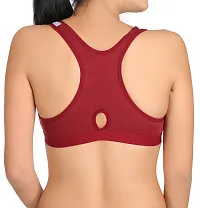 Multicolored  Cotton Spandex  Sports Bras  Combo Set-thumb3