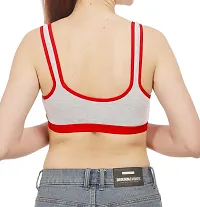 Red  Cotton Spandex  Sports Bras-thumb3