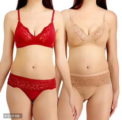 Combo of 2 MulticolouredBra  Panty Set