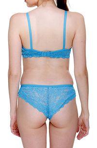 Blue Nylon Bra  Panty Set-thumb3