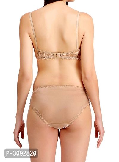 Brown Nylon Bra  Panty Set-thumb4