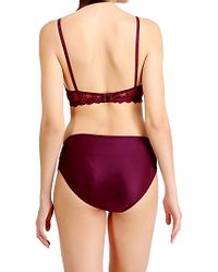 Maroon Nylon Bra  Panty Set-thumb3