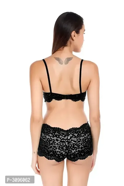 Black Lace Embroidered Lingerie Sets For Women