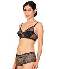 Comfortable Net Floral Print Bra Panty Set for Lingerie Set-thumb2