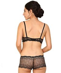 Comfortable Net Floral Print Bra Panty Set for Lingerie Set-thumb3