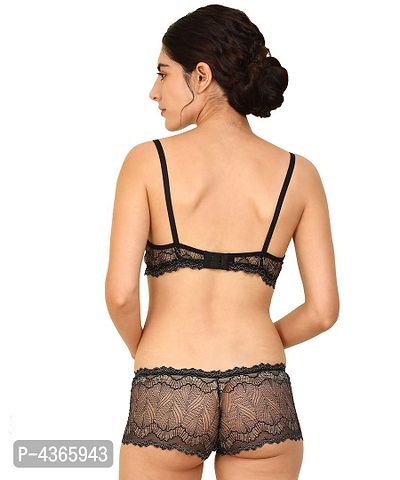 Comfortable Net Floral Print Bra Panty Set for Lingerie Set-thumb4