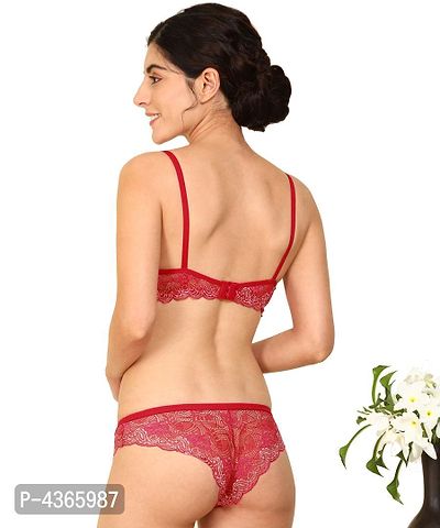 Comfortable Net Floral Print Bra Panty Set for Lingerie Set ( Pack of 6 )-thumb4