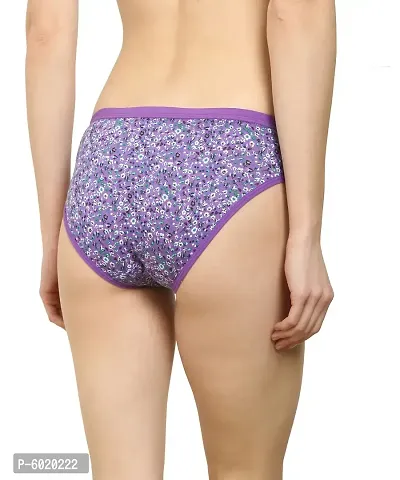 Multicoloured Cotton Printed Briefs For Women-thumb3