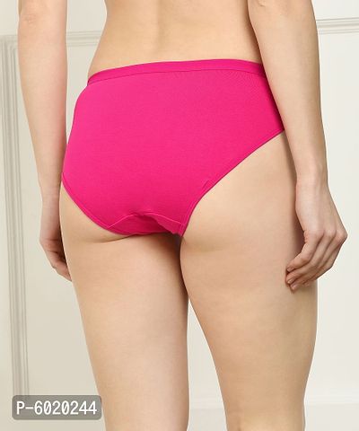 Pack of 3 cotton panties in fuchsia, blue and black, Panties