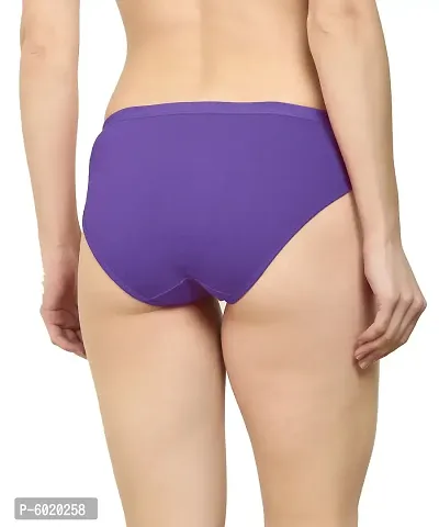 Women Cotton Silk Hipster Multicolor Panties Combo - Cotton (Pack Of 3) (Color : Blue,Purple,Maroon) (Pattern : Solid)-thumb5