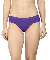 Women Cotton Silk Hipster Multicolor Panties Combo - Cotton (Pack Of 3) (Color : Blue,Purple,Maroon) (Pattern : Solid)-thumb3