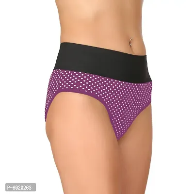 Multicolored Cotton Printed Brief For Women-thumb2