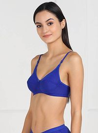 Women Cotton Non Padded Non-Wired Bra (Pack Of 2) (Color : Blue, Purple)-thumb2