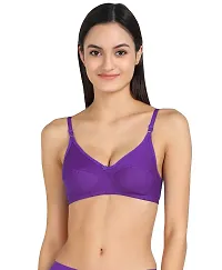 Women Cotton Non Padded Non-Wired Bra (Pack Of 2) (Color : Purple, Pink)-thumb4