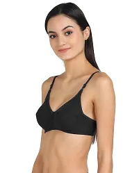 Women Cotton Non Padded Non-Wired Bra (Pack Of 2) (Color : Black, Maroon)-thumb2