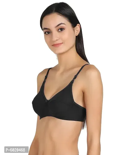 Women Cotton Non Padded Non-Wired Bra (Pack Of 2) (Color : Black, Maroon)-thumb3
