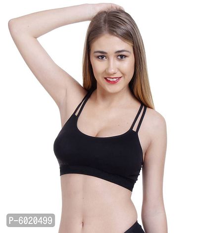 Women Cotton Non Padded Non-Wired Bra (Pack Of 1) (Color : O-Black)-thumb3