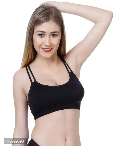 Women Cotton Non Padded Non-Wired Bra (Pack Of 4) (Color : O-Black,Red,Blue,Yellow)-thumb2