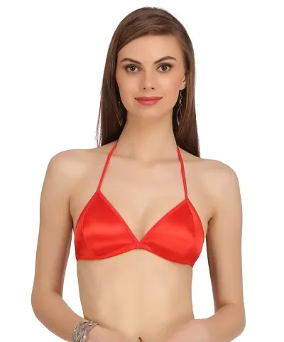 Solid Halter Neck Bikini Bra