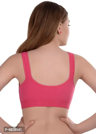 Women Cotton Padded Non-Wired Bra (Pack Of 1) (Color : Pink)-thumb4