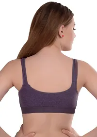 Women Cotton Non Padded Non-Wired Bra (Pack Of 2) (Color : Grey, Purple)-thumb3