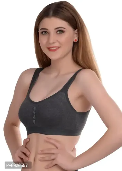 Women Cotton Non Padded Non-Wired Bra (Pack Of 2) (Color : Grey, Red)-thumb3