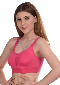 Women Cotton Non Padded Non-Wired Bra (Pack Of 2) (Color : Pink, White)-thumb2