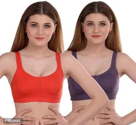 Buy Women Cotton Non Padded Non-Wired Bra (Pack Of 2) (Color