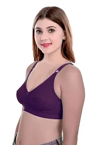 Women Cotton Non Padded Non-Wired Bra (Pack Of 1) (Color : Purple)-thumb1