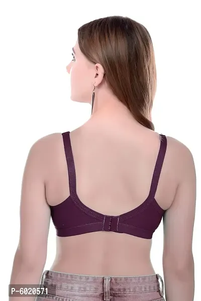 Women Cotton Non Padded Non-Wired Bra (Pack Of 1) (Color : Purple)-thumb4