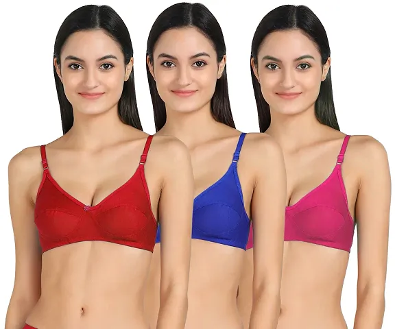 Elegant Cotton Non Padded Bras For Women- Pack Of 3,6