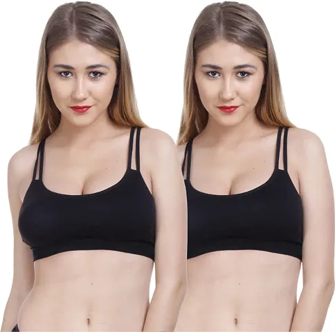 Non Padded Sports Bra With Cross Back For Women And Girls