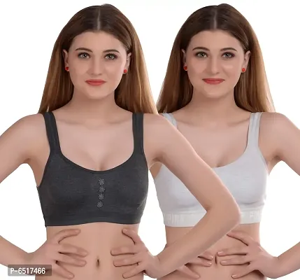 Elegant Cotton Self Design Non Padded Bras For Women- Pack Of 2