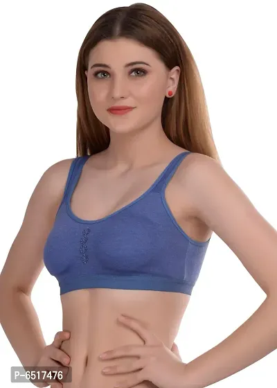 Elegant Cotton Self Design Non Padded Bras For Women- Pack Of 2-thumb3