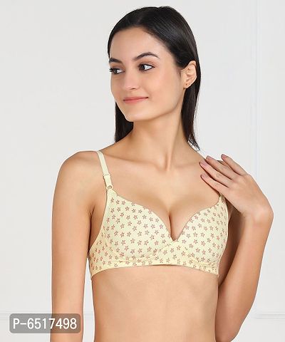 Elegant Cotton Self Design Non Padded Bras For Women