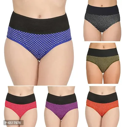 Fabulous Cotton Silk Self Pattern Hipster Panties For Women- Pack Of 6-thumb0