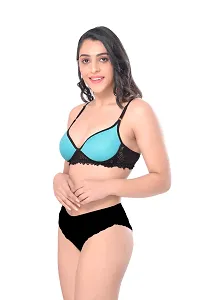 Stylish Cotton Self Pattern Lingerie Set For Women-thumb2