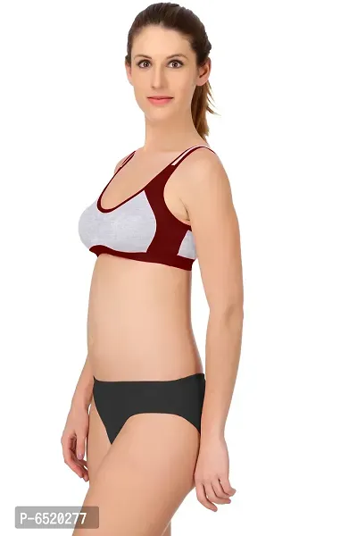 Stylish Cotton Self Pattern Lingerie Set For Women-thumb3