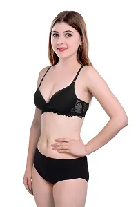 Stylish Cotton Self Pattern Lingerie Set For Women-thumb2