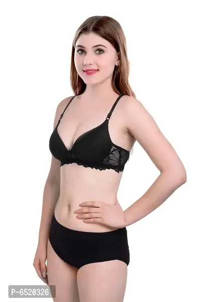 Stylish Cotton Self Pattern Lingerie Set For Women-thumb3