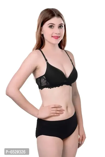 Stylish Cotton Self Pattern Lingerie Set For Women-thumb2