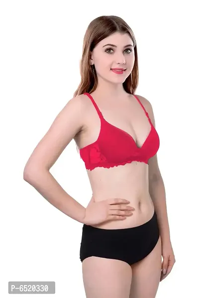 Stylish Cotton Self Pattern Lingerie Set For Women-thumb3