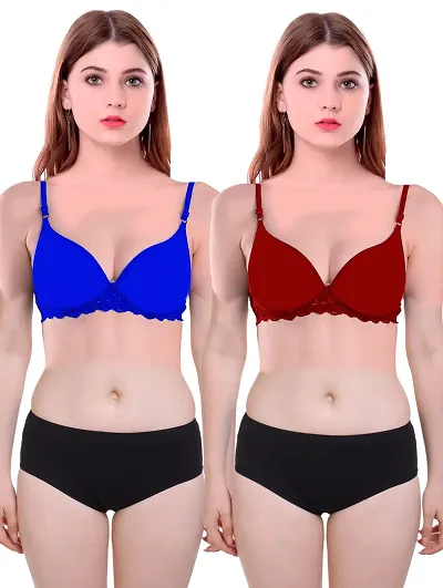 Stylish Bra And Panty Set For Women Pack Of 2