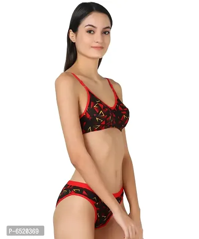 Stylish Cotton Self Pattern Lingerie Set For Women- Pack Of 2-thumb2