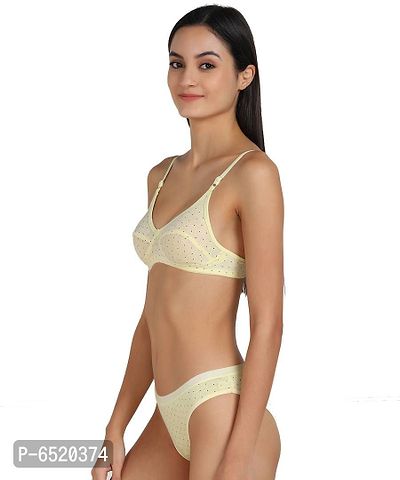 Stylish Cotton Self Pattern Lingerie Set For Women-thumb3